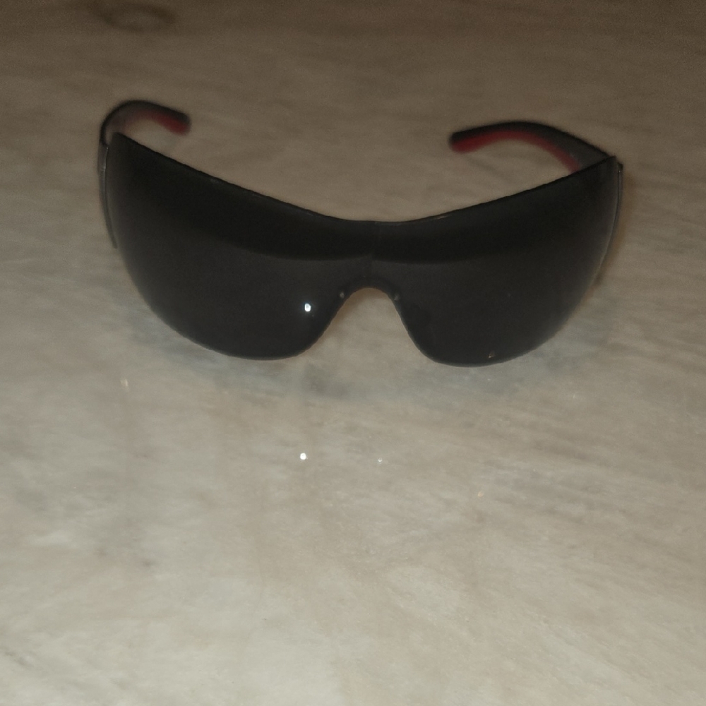 Prada Black Sunglasses with Red Highlights